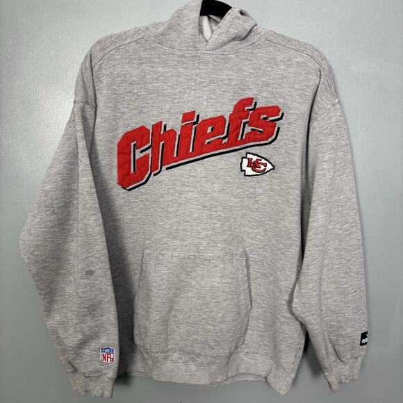 Vintage Y2K Kansas City Chiefs Hoodie Puma KC Arrowhead Grey Medium 2000 - Picture 1 of 12